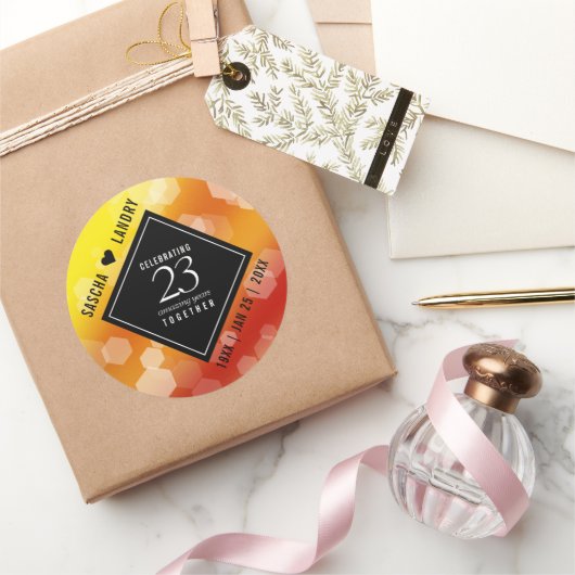 Elegant 23rd Imperial Topaz Wedding Jubileum Ronde Sticker (Geschenken)