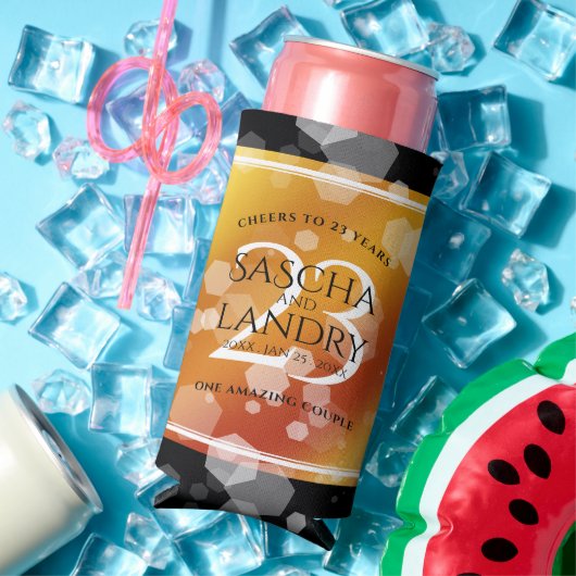 Elegant 23rd Imperial Topaz Wedding Jubileum Seltzer Blikjeskoeler (Insitu Zomer)