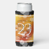 Elegant 23rd Imperial Topaz Wedding Jubileum Seltzer Blikjeskoeler (Seltzer Voorkant)