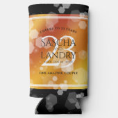 Elegant 23rd Imperial Topaz Wedding Jubileum Seltzer Blikjeskoeler (Achterkant)