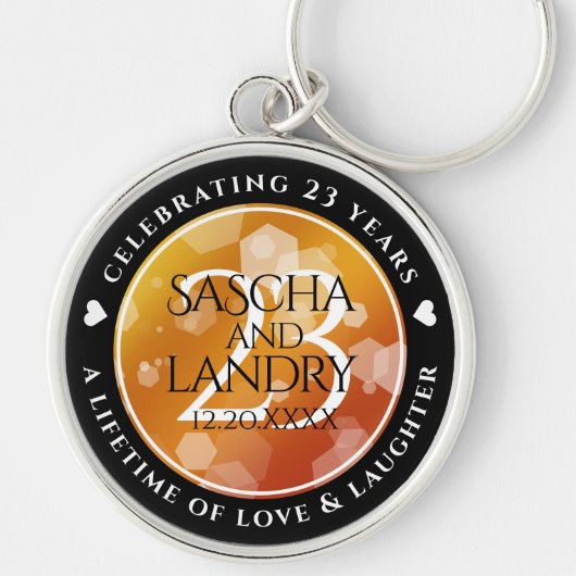 Elegant 23rd Imperial Topaz Wedding Jubileum Sleutelhanger (Voorkant)