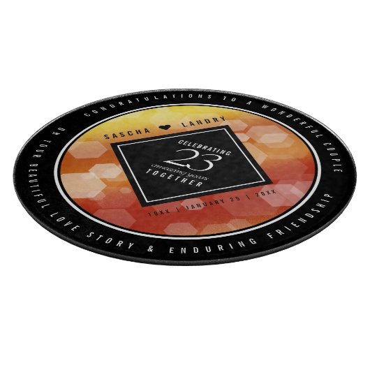 Elegant 23rd Imperial Topaz Wedding Jubileum Snijplank (Hoek)