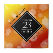 Elegant 23rd Imperial Topaz Wedding Jubileum Tegeltje (Voorkant)