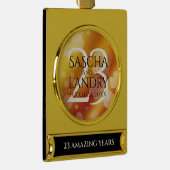 Elegant 23rd Imperial Topaz Wedding Jubileum Verguld Banner Ornament (Rechts)