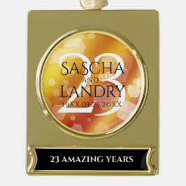 Elegant 23rd Imperial Topaz Wedding Jubileum Verguld Banner Ornament