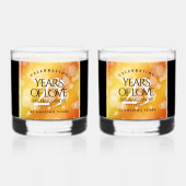 Elegant 23rd Imperial Topaz Wedding Jubileum Whisky Glas (Achterkant)