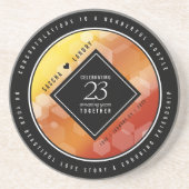 Elegant 23rd Imperial Topaz Wedding Jubileum Zandsteen Onderzetter (Voorkant)