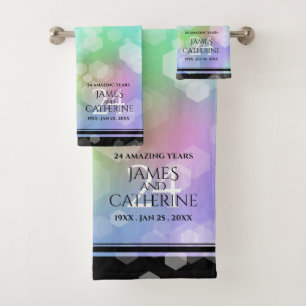 Elegant 24th Opal Wedding Jubileum Celebration Bad Handdoek