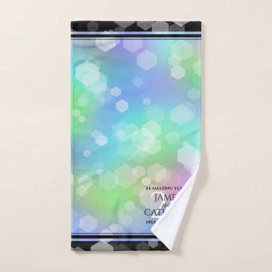 Elegant 24th Opal Wedding Jubileum Celebration Bad Handdoek (Handdoek)