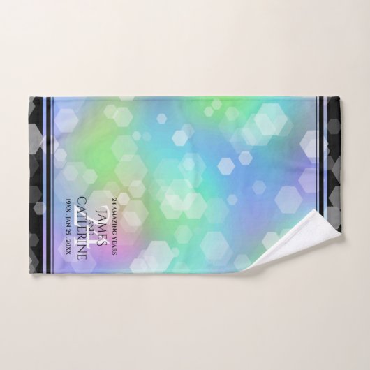 Elegant 24th Opal Wedding Jubileum Celebration Bad Handdoek (Handdoek)