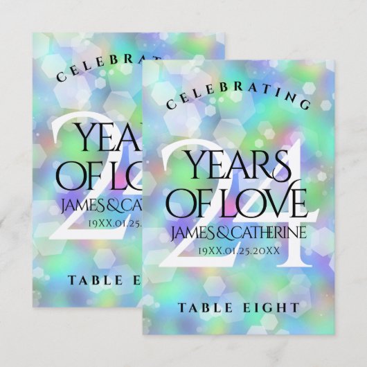 Elegant 24th Opal Wedding Jubileum Celebration Bedankkaart (Voorkant / Achterkant)