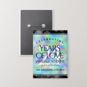 Elegant 24th Opal Wedding Jubileum Celebration Button (Voorkant / Achterkant)