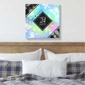 Elegant 24th Opal Wedding Jubileum Celebration Canvas Afdruk (Insitu (Slaapkamer))