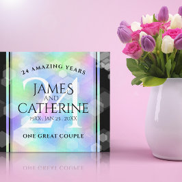 Elegant 24th Opal Wedding Jubileum Celebration Canvas Afdruk