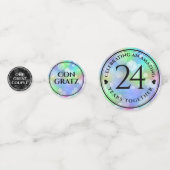 Elegant 24th Opal Wedding Jubileum Celebration Confetti (Voorkanten)