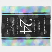 Elegant 24th Opal Wedding Jubileum Celebration Fleece Deken (Voorkant (Horizontaal))