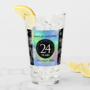 Elegant 24th Opal Wedding Jubileum Celebration Glas