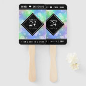 Elegant 24th Opal Wedding Jubileum Celebration Handwaaier (Voorkant en achterkant)