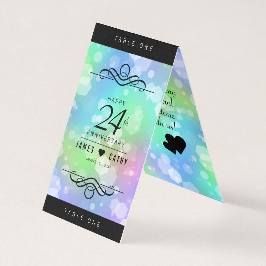 Elegant 24th Opal Wedding Jubileum Celebration Kaart (Achterkant)