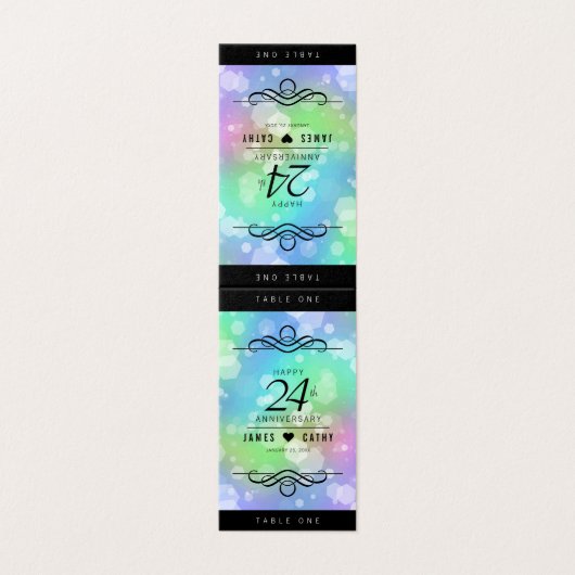 Elegant 24th Opal Wedding Jubileum Celebration Kaart (Buitenkant ongevouwen)