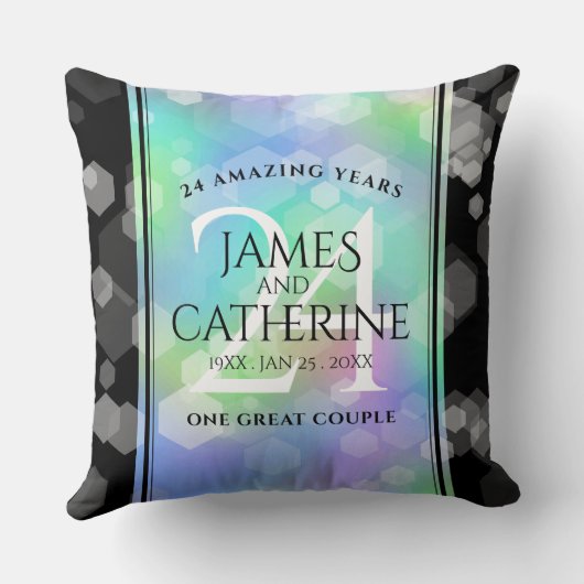 Elegant 24th Opal Wedding Jubileum Celebration Kussen (Achterkant)