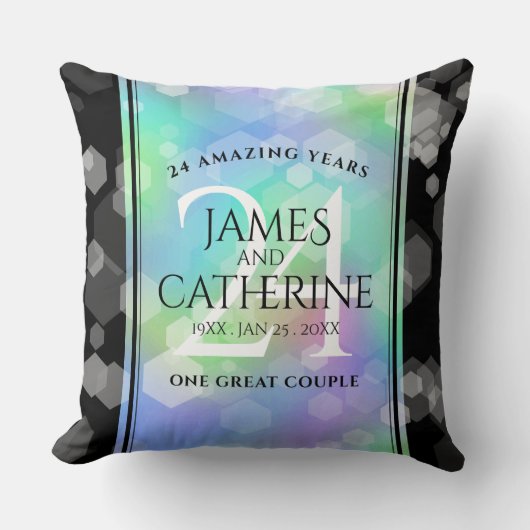 Elegant 24th Opal Wedding Jubileum Celebration Kussen (Voorkant)