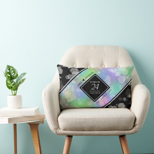 Elegant 24th Opal Wedding Jubileum Celebration Kussen (Stoel)