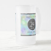 Elegant 24th Opal Wedding Jubileum Celebration Matglas Bierpul (Voorkant rechts)