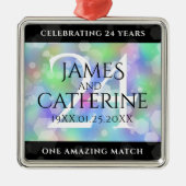 Elegant 24th Opal Wedding Jubileum Celebration Metalen Ornament (Voorkant)