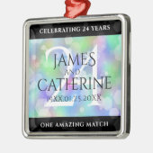 Elegant 24th Opal Wedding Jubileum Celebration Metalen Ornament (Links)