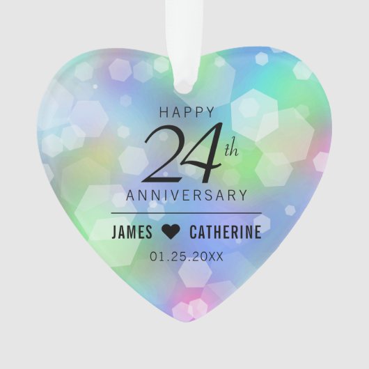 Elegant 24th Opal Wedding Jubileum Celebration Ornament (voorkant)