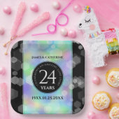 Elegant 24th Opal Wedding Jubileum Celebration Papieren Bordje (Feest)