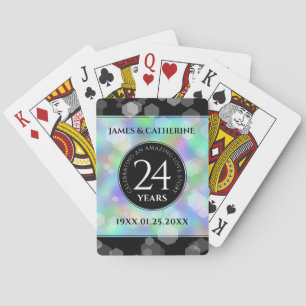 Elegant 24th Opal Wedding Jubileum Celebration Pokerkaarten