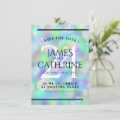 Elegant 24th Opal Wedding Jubileum Celebration Save The Date (Staand voorkant)