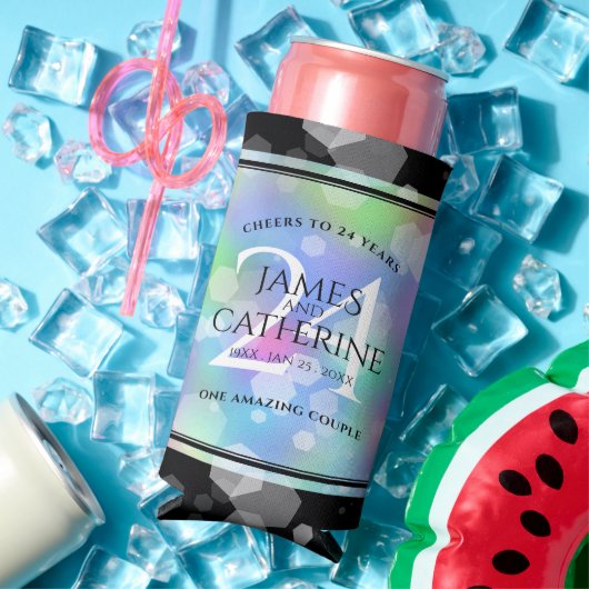 Elegant 24th Opal Wedding Jubileum Celebration Seltzer Blikjeskoeler (Insitu Zomer)