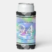 Elegant 24th Opal Wedding Jubileum Celebration Seltzer Blikjeskoeler (Seltzer Voorkant)