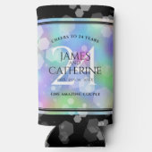 Elegant 24th Opal Wedding Jubileum Celebration Seltzer Blikjeskoeler (Achterkant)