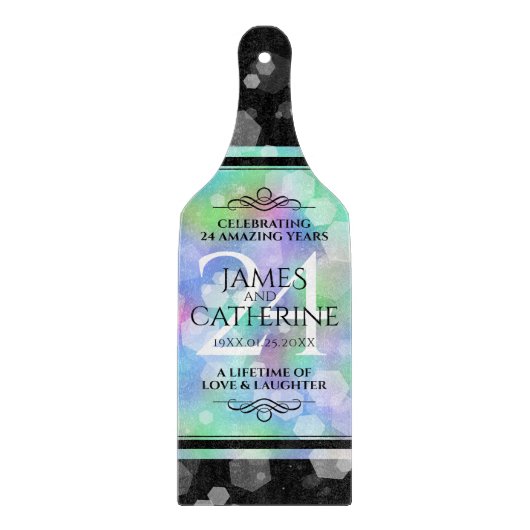 Elegant 24th Opal Wedding Jubileum Celebration Snijplank (Voorkant)