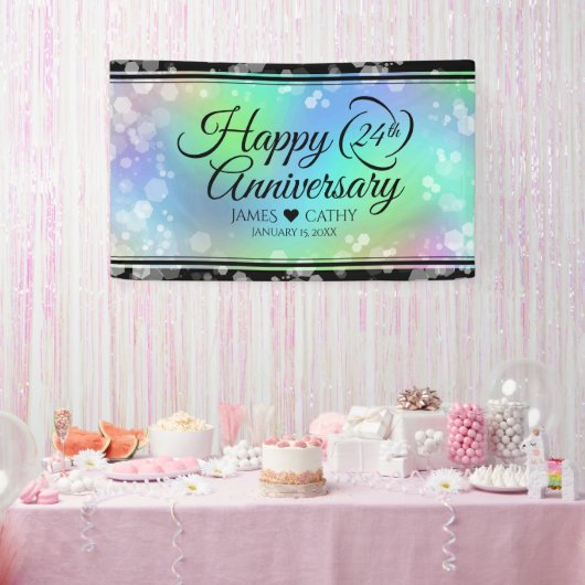 Elegant 24th Opal Wedding Jubileum Celebration Spandoek (Feest)