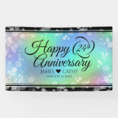 Elegant 24th Opal Wedding Jubileum Celebration Spandoek (Horizontaal)