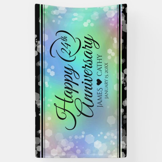 Elegant 24th Opal Wedding Jubileum Celebration Spandoek (Verticaal)