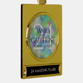 Elegant 24th Opal Wedding Jubileum Celebration Verguld Banner Ornament (Rechts)