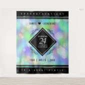 Elegant 24th Opal Wedding Jubileum Celebration Wandkleed (Voorkant)