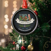 Elegant 250th Anniversary Bold Charcoal Silver  Metalen Ornament