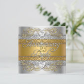 Elegant 25-jarig jubileum zilver goud feest kaart (Staand voorkant)