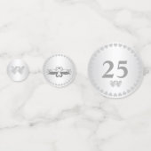 Elegant 25 Silver Wedding Jubileum Confetti (Achterkanten)