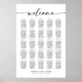 Elegant 25 tafels Welkom Zitplaatskaart Poster (Voorkant)