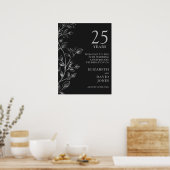 Elegant 25e bruiloft Jubileum welkomstbord Poster (Keuken)