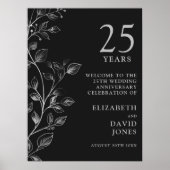 Elegant 25e bruiloft Jubileum welkomstbord Poster (Voorkant)