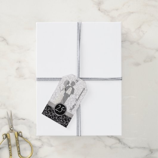 Elegant 25e Jubileum Cadeaulabel (Met Touw)